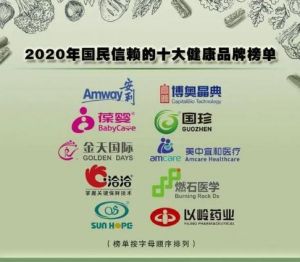 安利、尚赫、金天国际、葆婴、国珍等直销品牌上榜2020年国民信赖的十大健康品牌